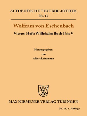 cover image of Willehalm Buch I bis V